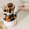 360° Rotating Makeup Brush Storage Container Dustproof Divider Desktop Makeup Storage Box Lipstick Eyebrow Pencil Holder 5