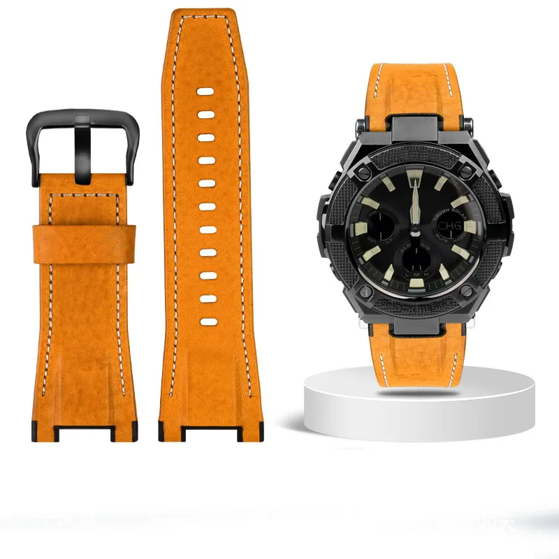 Premium Genuine Leather Watch Strap - Notched Design, 26mm Width