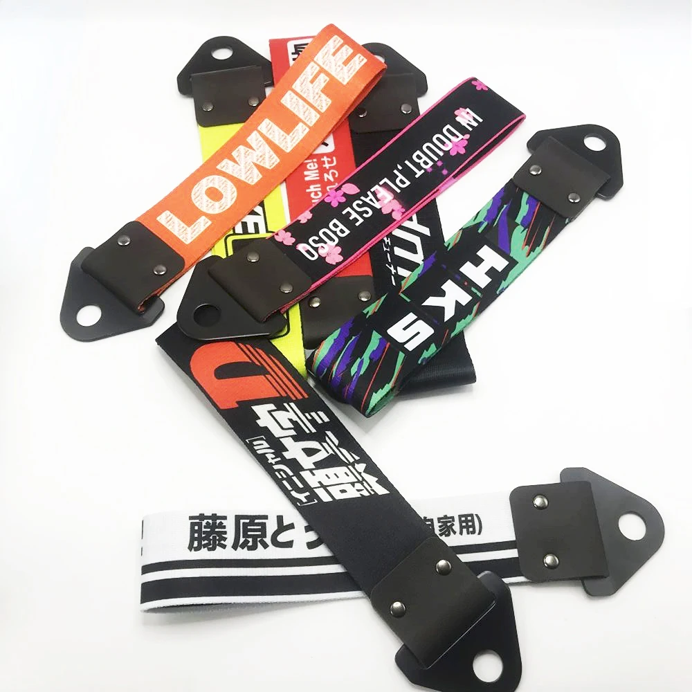 

Jdm Car Racing Culture Towing Hook Tow Strap Universal Nylon Short Tow Ropes Tuning Car Accessories for Fake Taxi Initial D HKS