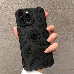Elegant Black Flower Pattern Phone Case - Cover for Realme 7 5G (TOYB - 260TOY33205A1)