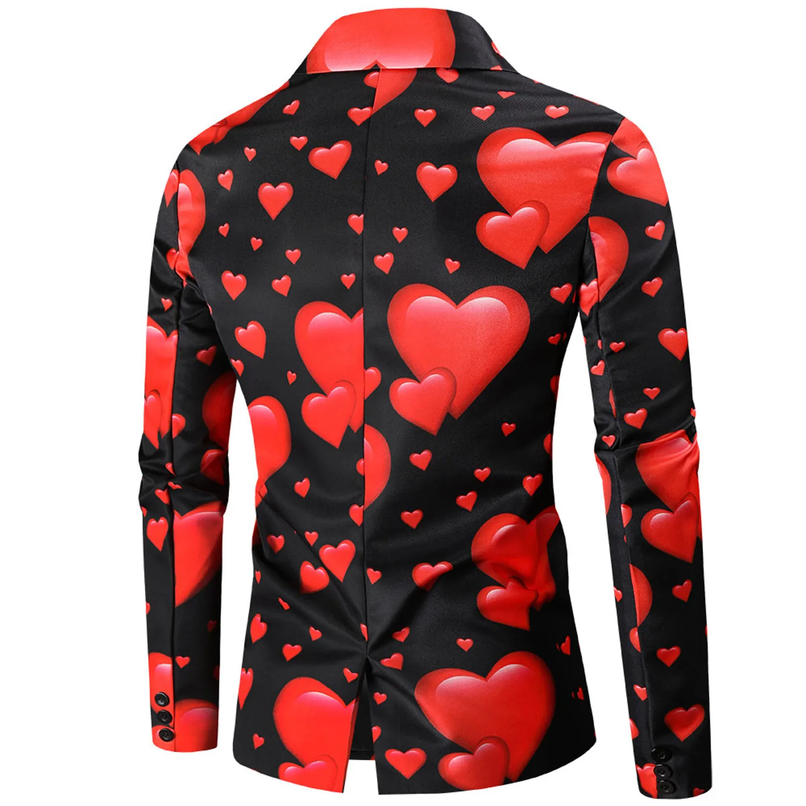 Valentine's Gift Men's Fashion Suit Party Coat Casual Slim Fit Blazer Buttons Suit 3D heart Print Painting Blazers Jacket Men 6