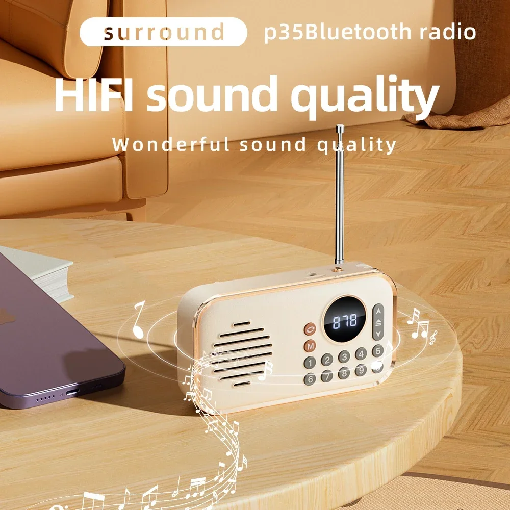 Mini Altoparlante Bluetooth Radio Stereo Con Supporto Audio Hifi Multibanda Bt Usb Drive Tf Card Vintage Portable Compact Soundbox
