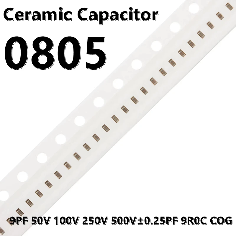 

(50 шт.) керамические конденсаторы 0805 9PF 50 в 100 в 250 в 500 В ± 2012 PF 9R0C COG SMD