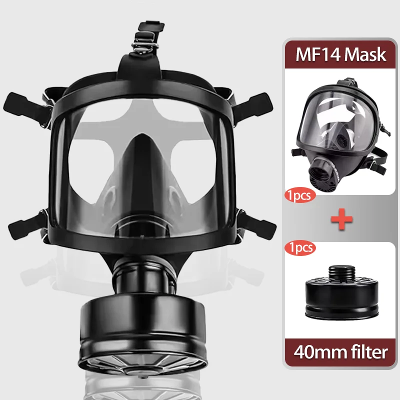 Gas Mask Survival Nuclear Chemical Full Face Respirator with 40mm Activated Carbon Filter for Spray Paint & Chemical