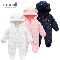 Ircomll Newborn Baby Rompers Spring Autumn Warm Fleece Cute Infant Costume Kids Playsuit Jumpsuits Baby Clothes 0-1Y Outwear 1