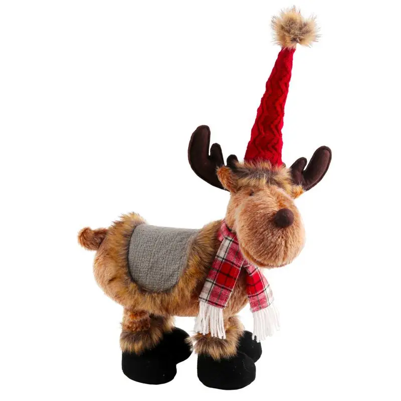 

Elk Plush Doll Toy Christmas Elk Doll Plush Ornament With Flexible Legs Creative Animal Doll Toy For Kids Adults Christmas
