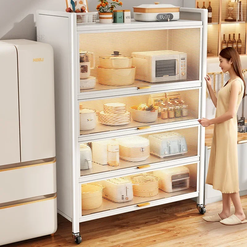 Modern Large Capacity Kitchen Cabinets for Kitchen Furniture Household Tableware Cabinets Multi-layer Shelf with Flip Door p 5