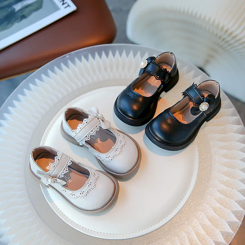 

Girls' shoes 2024 spring new little girl princess shoes all soft soled leather shoes