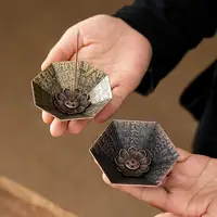 Portable Alloy Lotus Incense Burner Stick Coil Holder Sandalwood Ash Catcher Base for Travel Meditation Use - Image 3