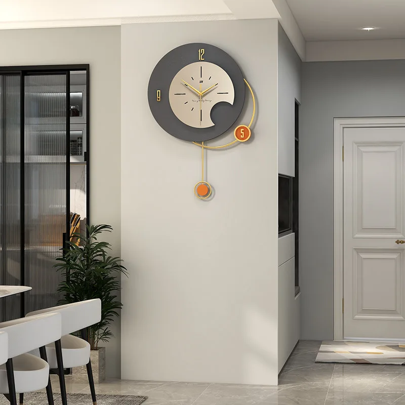 SwingWallClockModernDesignLargeSilentWallClocksLivingRoom