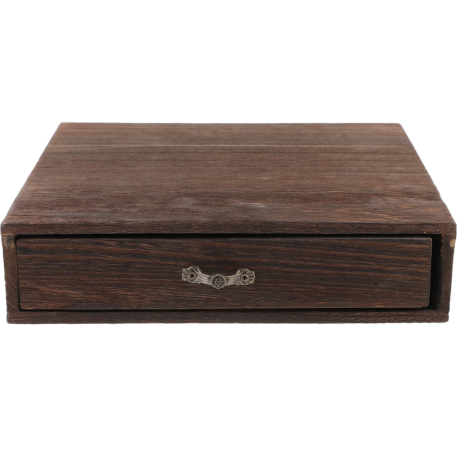 

Solid Wood Storage Desk Box Retro Drawer Type Desktop Organizer Desktop Storage Drawer