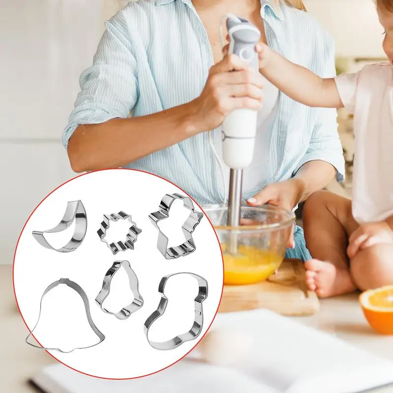 Angel Cookie Cutters 6 Pieces Stainless Steel Angel Cookie Cutters Top Metal Rolling Design Fondant Baking Tool For Biscuits
