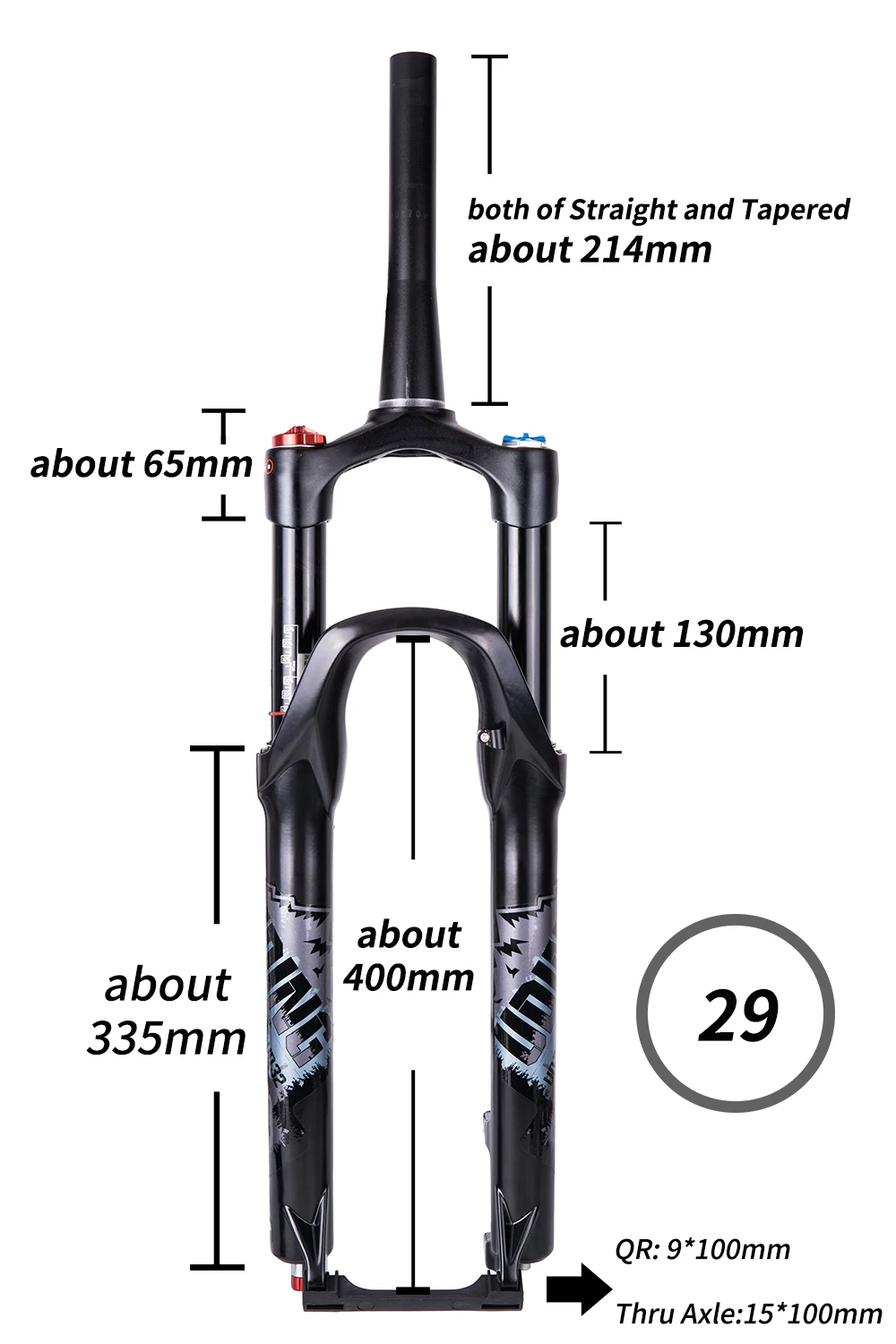 Horquilla cónica Boost MTB de 29 pulgadas, suspensión para bicicleta de  montaña, resorte de aceite, freno de disco, de viaje, aleación de aluminio  de 100mm - AliExpress