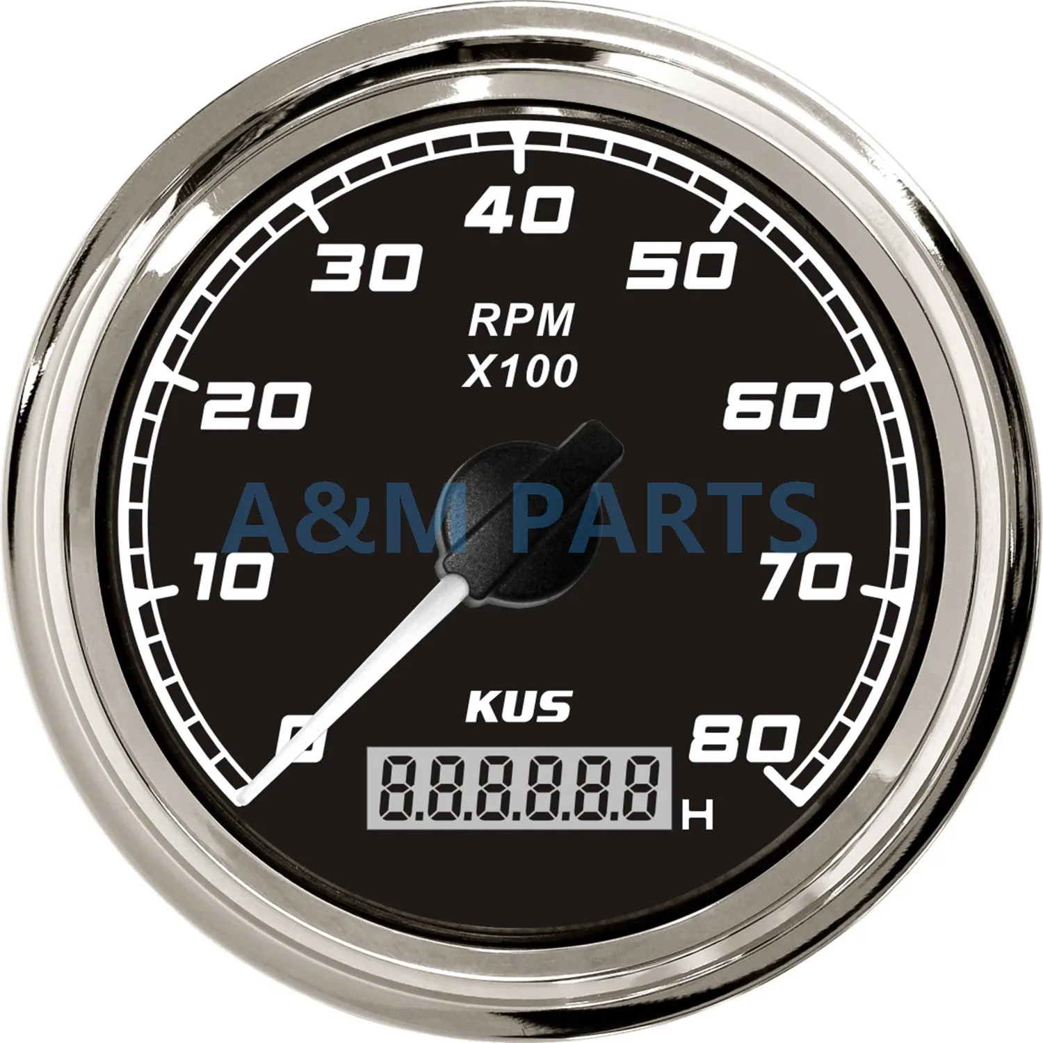 ELING Tachometer RPM Gauge with Hour Meter for Car Truck Boat Yacht 0-8000RPM 85mm with Backlight 