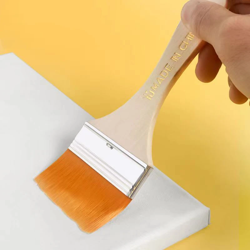 Kit 7 Pieces Flat Paint Brush Set Soft Nylon Hair 5