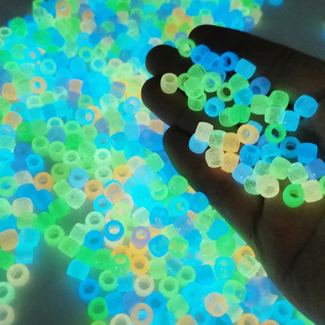 1000 Perline Pony In Acrilico Blu 6x9 Mm - Per Bracciali, Collane E Artigianato