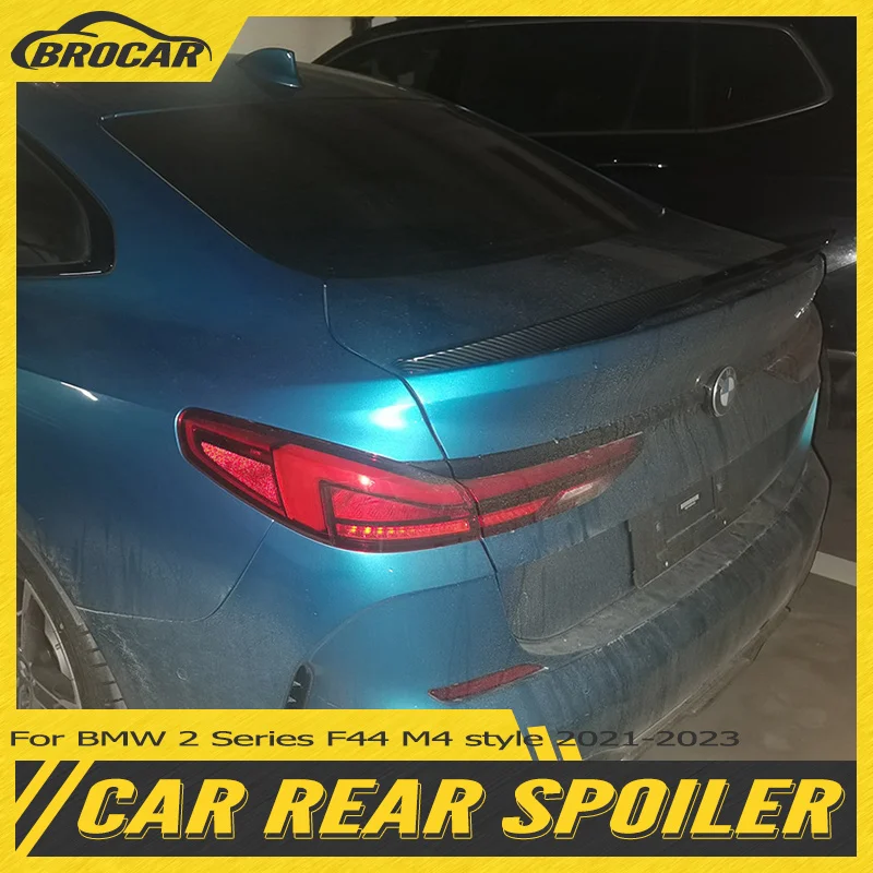 For Bmw 2 Series F44 Four-Door Sedan 2021-2023 F44 M4 Style Abs Plastic Carbon Fiber Appearance Rear Spoiler Rear Trunk Lip