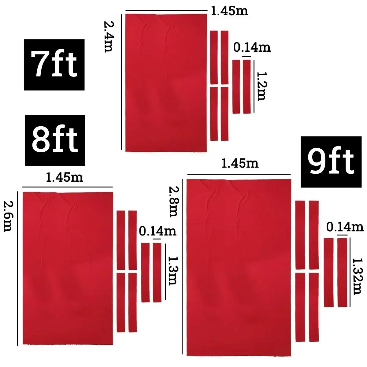 7ft /8ft /9ft Pool Tables Billiard Table Cloth Worsted Billiard Table Cloth Felt Snooker Table Accessories for Billiard Table