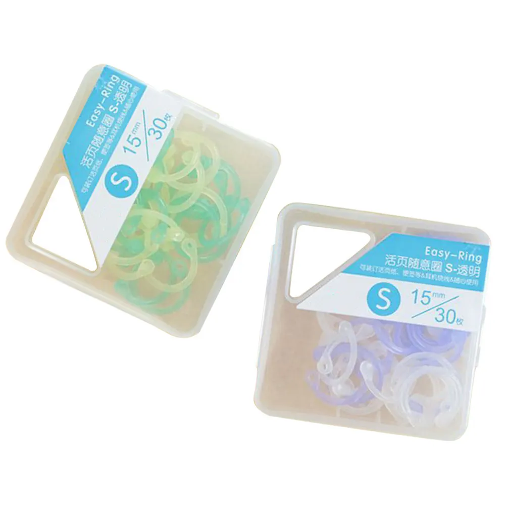 60Pcs 휴대용 플라스틱 바인더 링 루스 리프 북 서클 편리한 가정용 주최자 사무용품 종이 액세서리