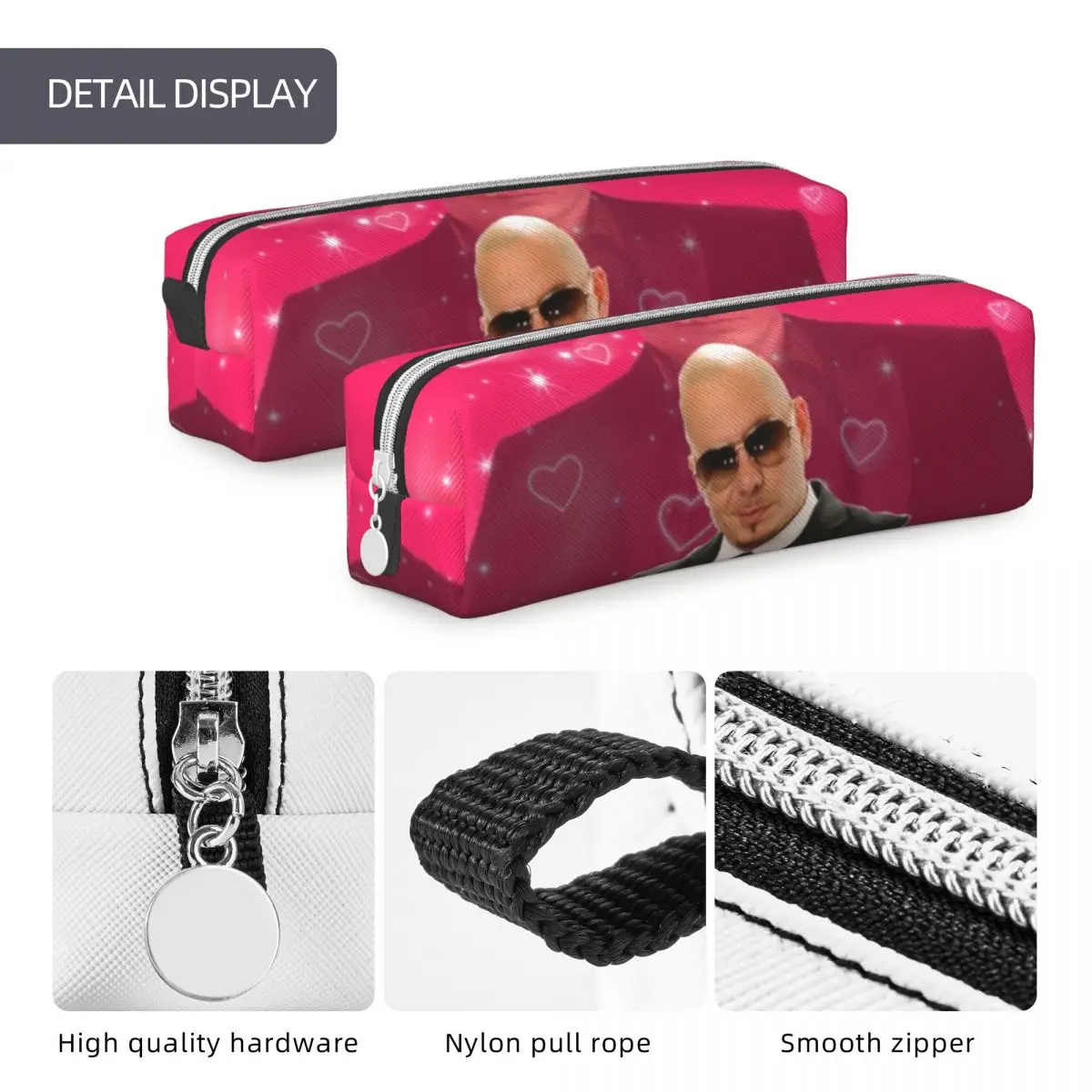 Mr. Worldwide Says To Live Laugh Love Pencil Case Creative Pitbull Pen Box Bags Girls Boys Large Students School Gift Pencil Box