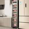 Floor Kitchen Cabinet Small Apartment Home Furniture Multilayer Against The Wall Cabinet Narrow Storage Cabinet for Kitchen X 3