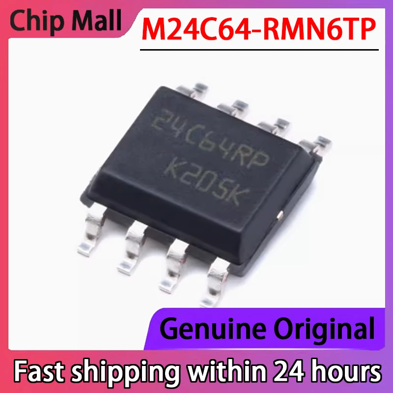 

10PCS New Original M24C64-RMN6TP Screen Printed 24C64RP SOIC8 Memory Chip in Stock