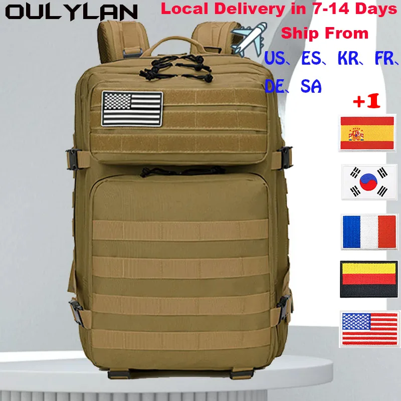

Oulylan Assault Bags For Outdoor Trekking Camping Backpack Tactical Military Backpacks 45L Large Capacity Man 3 Days Army Molle