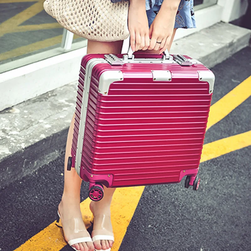 PLUENLI Boarding Case Universal Wheel Aluminum Frame Trolley Case Female Stewardess Computer Password Luggage Small Boarding