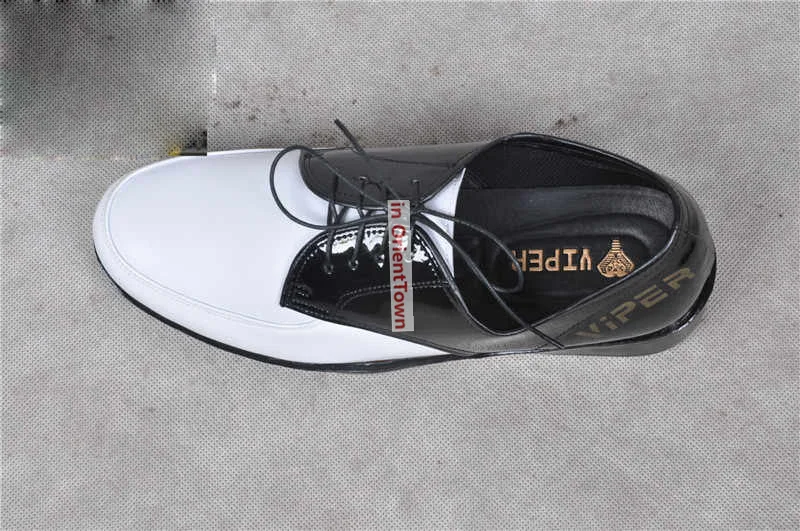 Personalized Leather Popping Shoe America and Europe Trend Hip Hop Dance Footwear Black and White Mirror Locking Funk Shoes 6