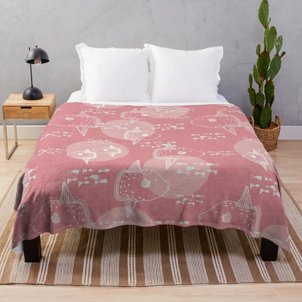Mola Mola Pink-Ocean Sunfish Throw Coperta Sofa Throw Fluffy Shaggy Summer Bedding Coperte