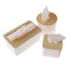 Home Kitchen Wooden Plastic Tissue Box Solid Wood Napkin Holder Case Simple Stylish Bamboo cover Hotel storage box 3
