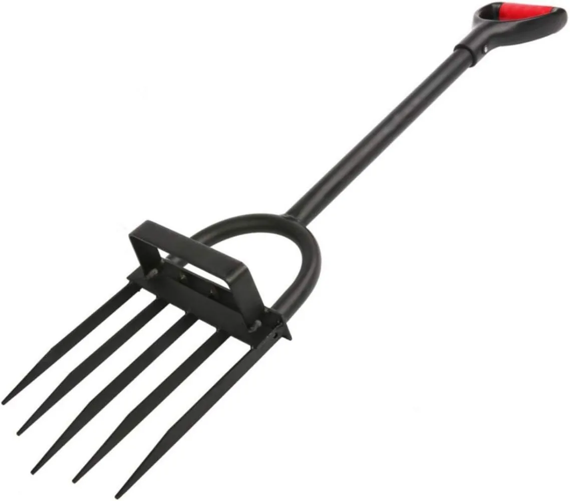 

5-Tine Heavy Duty Pitch Fork for Gardening Long Handled Digging Fork Garden Claw Weeder Suitable for farm yard lawn