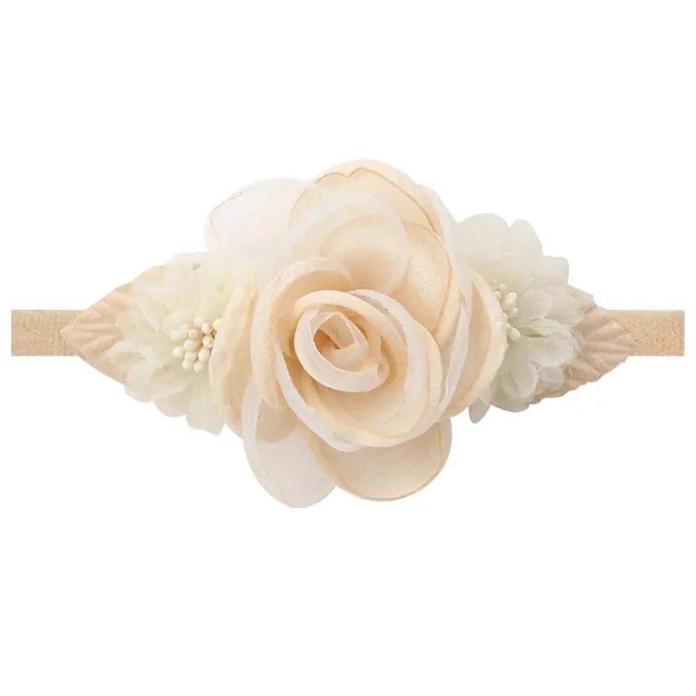 Baby Artificial Flower Headbands for Girls Newborn Girl Pearl Headbands Nylon Elastic Toddler Handmade Floral Infant Hair Bands baby accessories designer Baby Accessories