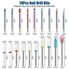 Advanced 19Pcs 3/32 Inch Electric Nail Drill Bits Sets, Diamond & Ceramic Cuticle Bits For Acrylic Gel Nails 6