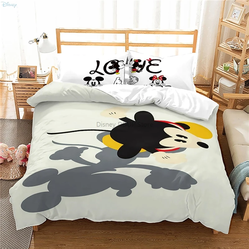 Cute White Mickey Mouse Twin Full Queen King Size Bedding Set 3d Printed Duvet Cover Pillowcases Comforter Cover Bed Sets 2/3pcs