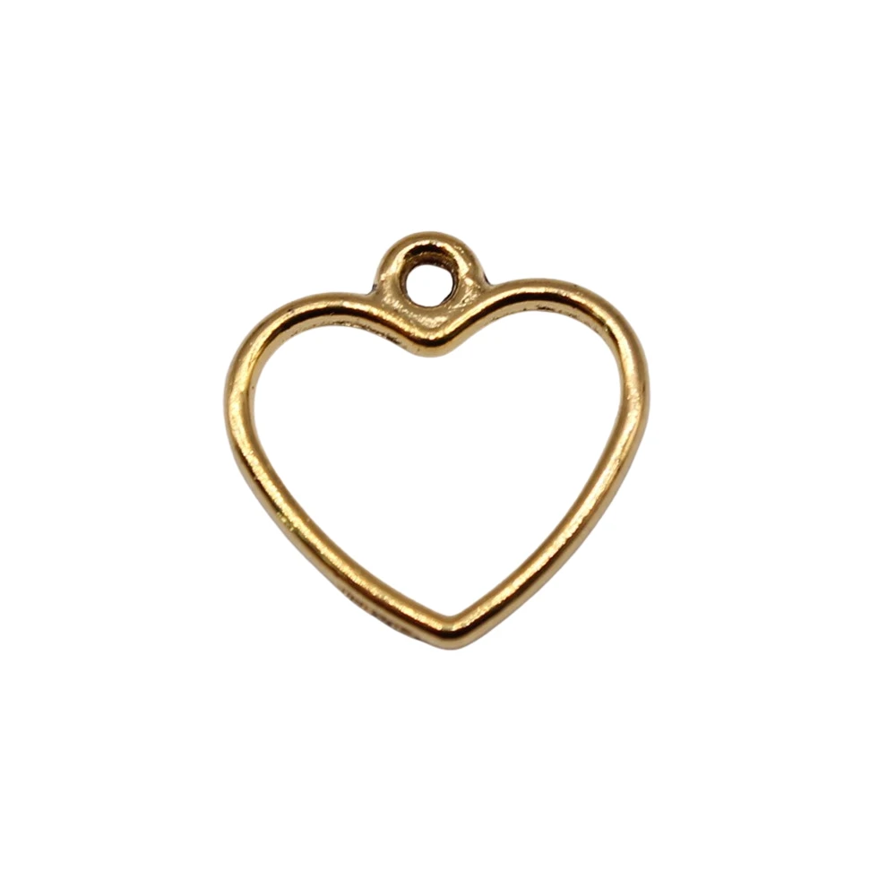 40pcs 14x13mm Antique Silver Color Hollow Heart Charms Pendant For Jewelry Making DIY Jewelry Findings jewelry metal silver alloy