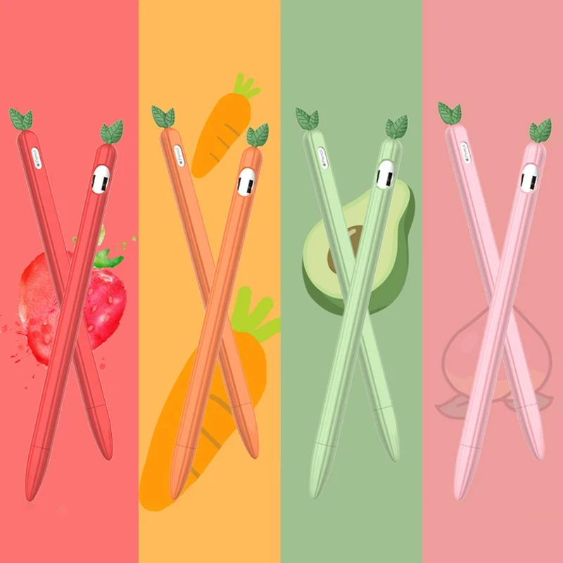 Stylus Pen Case Cute fruits Silicone For Apple Pencil 1st 2nd gen Tablet Touch