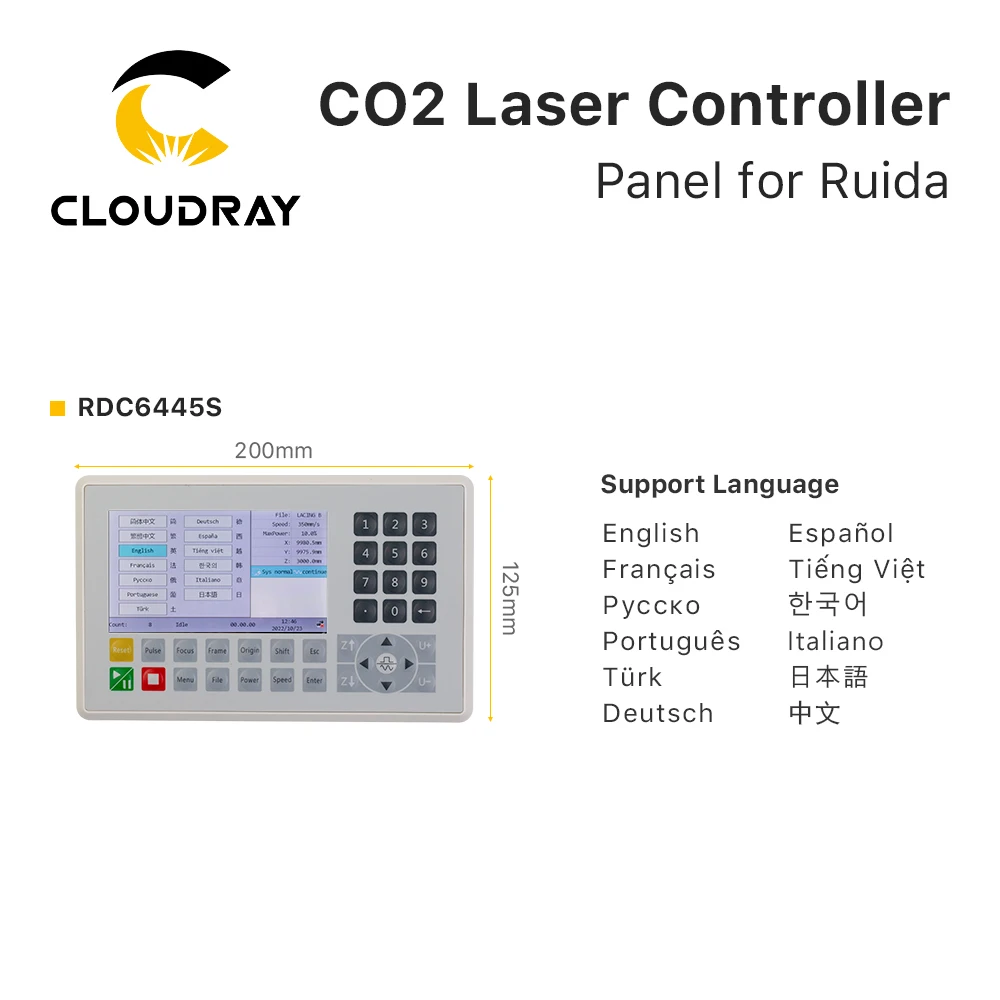 Cloudray CO2 Lézer Számvevő Ablaktábla számára ruida RDC6445G RDC6442S RDC6432G RDC6332G/M RDLC320-A CNC Lézer Irtás gépi kijelző