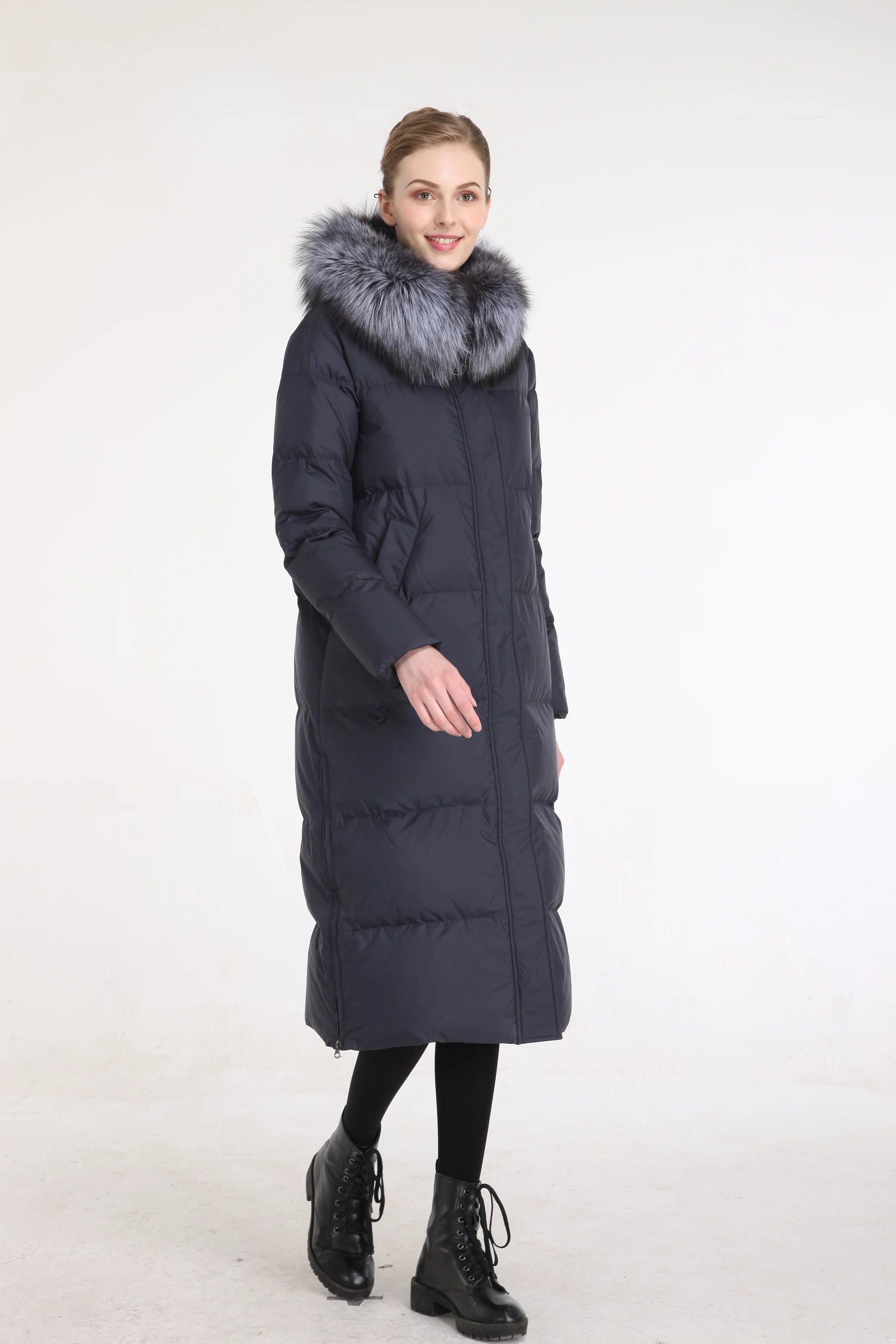 VERALBA Women's Down Jackets With Natural Fluff Coats Promotion Long Warm Winter Fashion Overcoat Ladies 2022 Luxury Designe