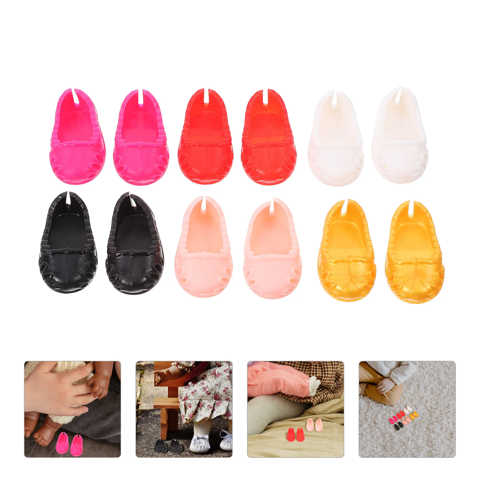 

6 Pairs Baby Shoes Toy House Infant Toys Miniature Plastic Small Decorations Supplies Ornaments Props