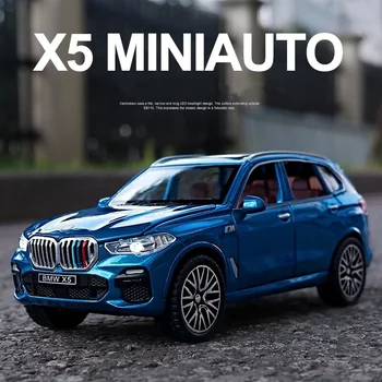 1:32 BMW X5 SUV 합금 자동차 모델, 다이캐스트 금속 장난감 차량, 자동차 모델 컬렉션, 사운드 라이트, 높은 시뮬레이션 어린이 선물 A31