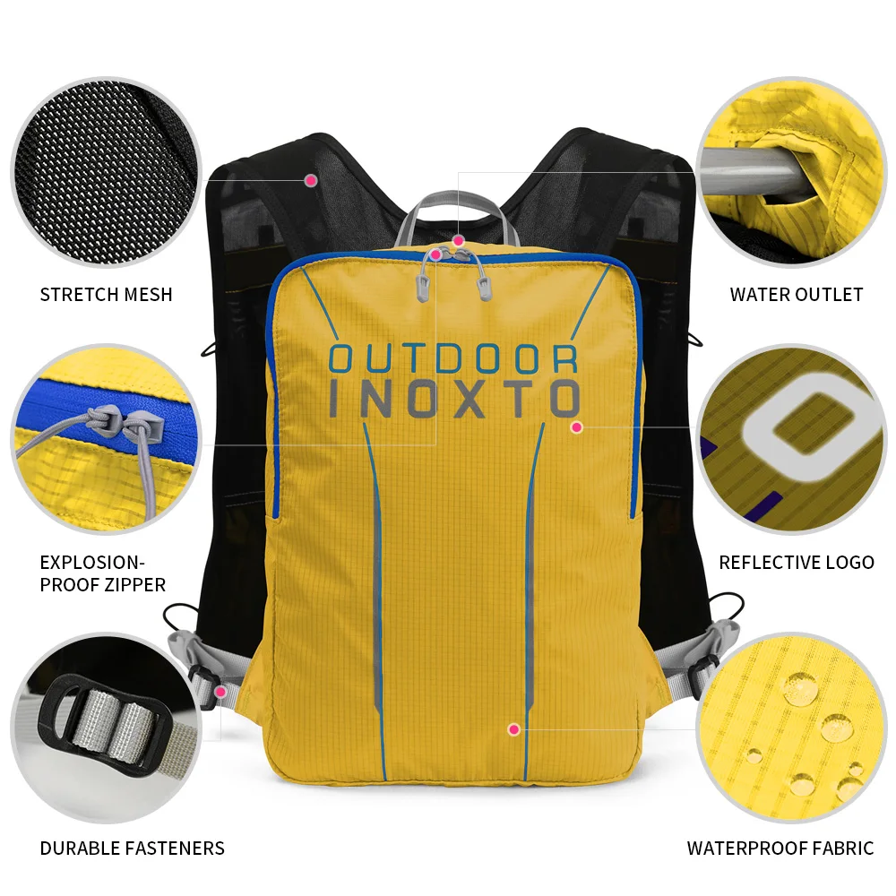 INOXTO Cross-country running backpack men's ultra-light shoulders women's waterproof outdoor climbing backpack hydration bag 3L
