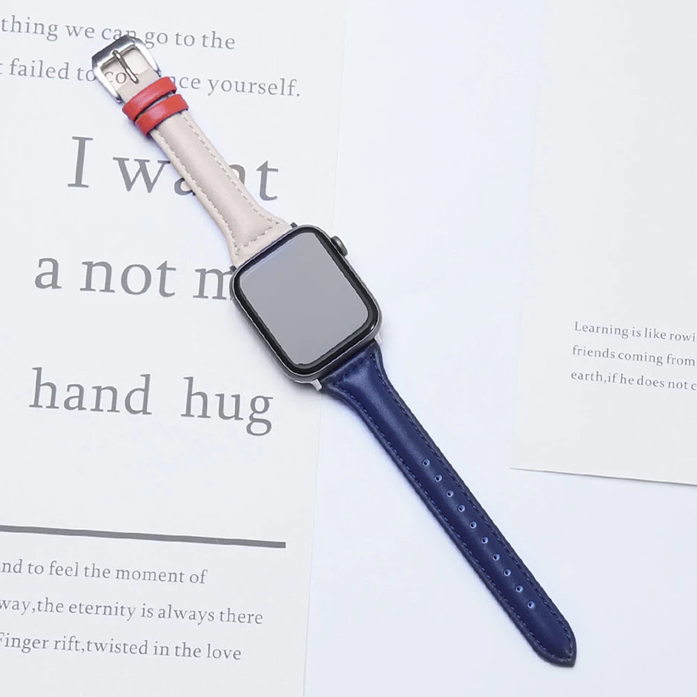 ตัวเลือกสินค้า สายนาฬิกาหนังบางสำหรับ Apple Watch ทุกรุ่น