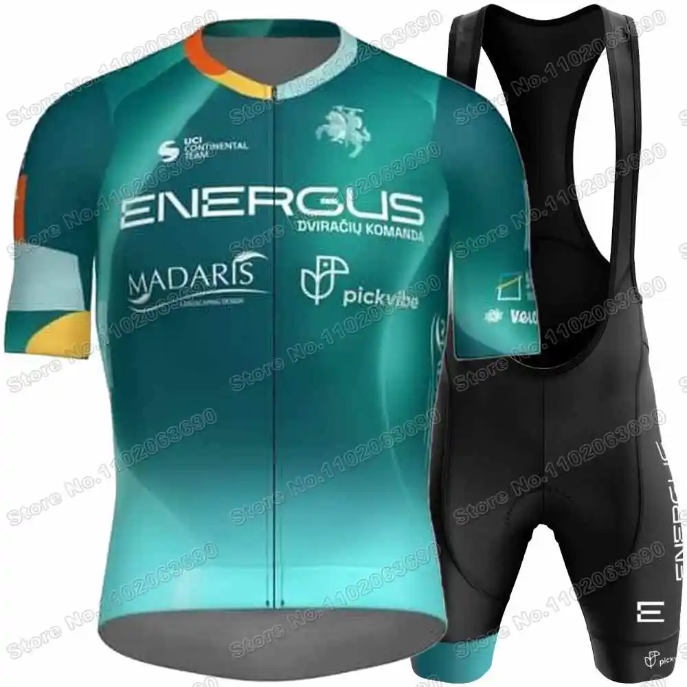 Energus Cycling Team Jersey Set Men Cycling Clothing Summer Short Sleeve Road Bike Shirts Suit Bicycle Bib Shorts MTB Wear