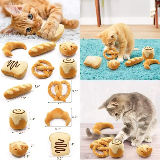 Bread-Themed Catnip Chew & Kick Toys 1