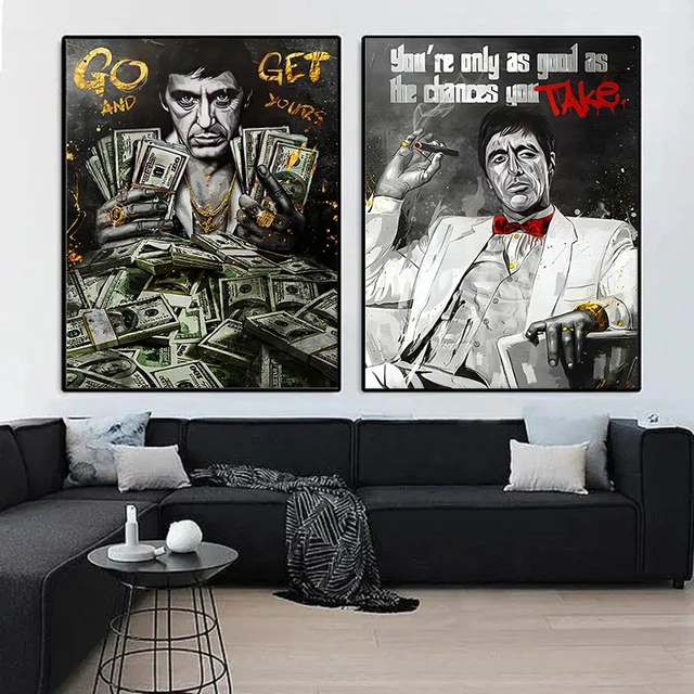 The World is Yours Scarface Motivational Quotes Poster and Print Tony  Montana Movie Canvas Painting Wall Art Living Room Decor - AliExpress