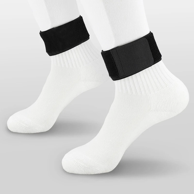 2 Pair Soccer Shin Guard Stay Fixed Bandage Tape Shin Pads Prevent Drop Off Adjustable Elastic Sports Bandage,Black