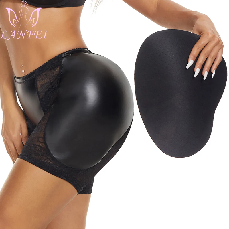 Push Up 100% Silicone Butt Pads Buttocks Enhancer Body Shaper Tummy Control  Panty Set (M, Black)