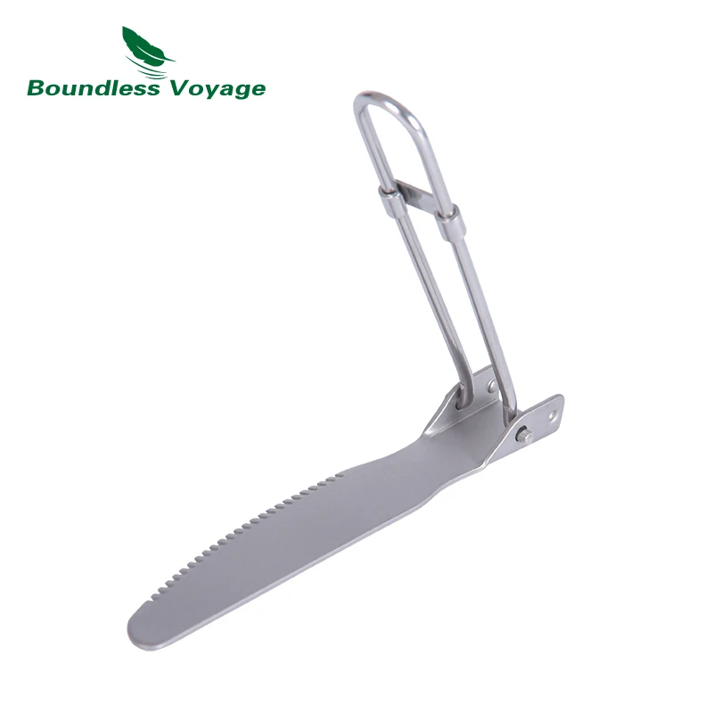 Boundless Voyage 티타늄 칼 세트 초경량 칼, 숟가락, 포크, 젓가락 접는 식기 캠핑 용품 Ti1121T-23T