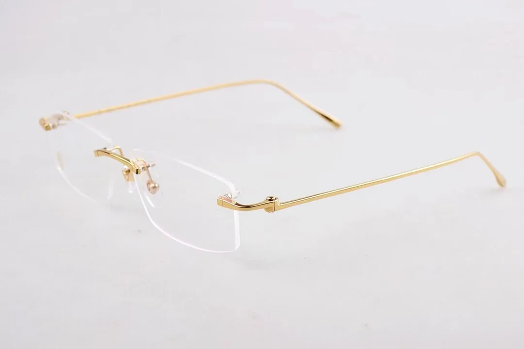 2023 luxury brand Cart ultra light pure titanium frameless ct0070o high